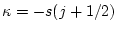 $\kappa = -s(j+1/2)$